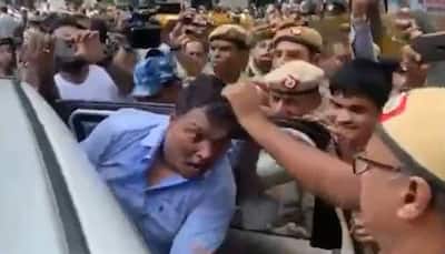 Youth Congress leader Srinivas BV manhandled by Delhi cops, pulled by his hair during protest, see viral video