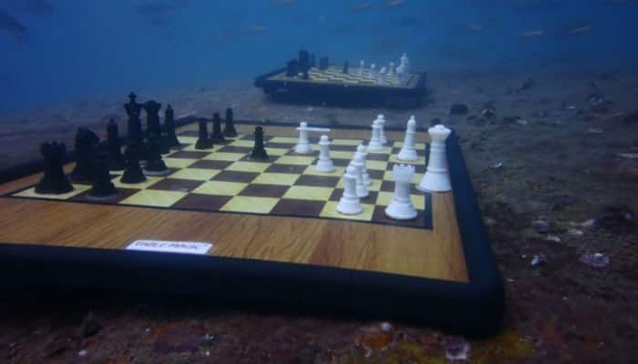 A game of Underwater Chess adds to buzz around 44th International Chess Olympiad