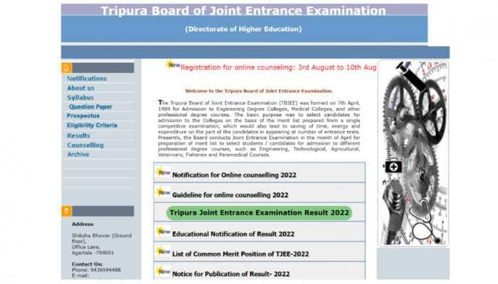 Tripura TJEE 2022 Counselling Registration begins at tbjee.nic.in- Check the list of documents required here