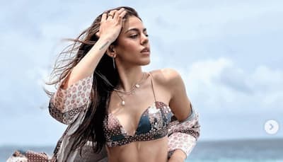 Bikini-clad Alaya F raises mercury, performs complex yoga asana on trampoline, watch video
