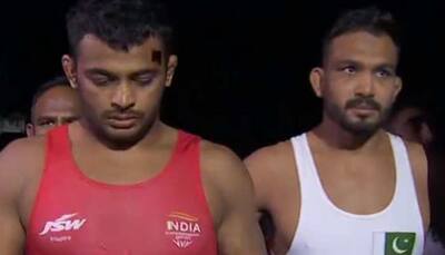 India's Deepak Punia thrashes Pakistan's Muhammad Inam in final to win country's third gold in wrestling 