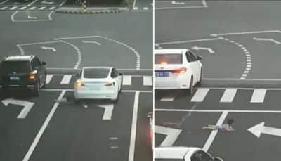 Shocking! Baby falls out of moving car in China, vehicle leaves kid behind- Watch Video