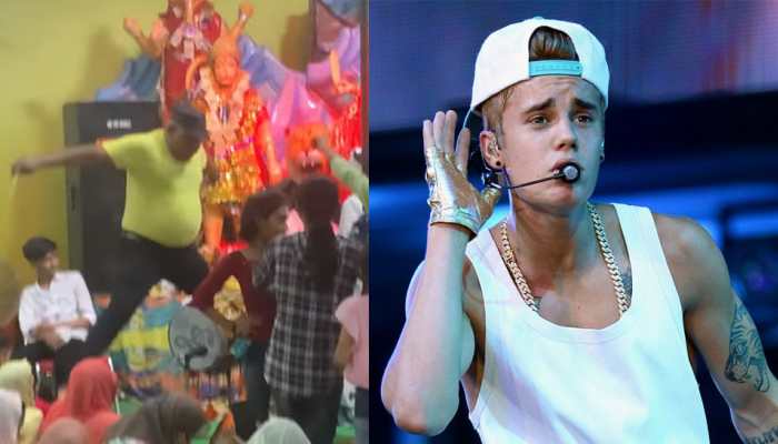 Viral video: Justin Bieber shares video of desi 'dancing uncle' playing drums in a unique way at Mata ka Jagran - Watch