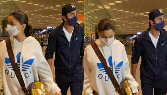 Alia Bhatt, Ranbir Kapoor get snapped at airport, fans wonder if they left for &#039;babymoon&#039;: Video 