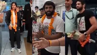 Watch: Bajrang Punia, Deepak Punia and Mohit Grewal receive warm welcome after successful CWG 2022 campaign