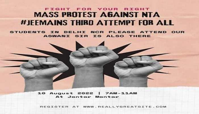 JEE Main 2022: #JEEMainsThirdAttemptForAll trends on twitter, Students to protest TOMORROW in Delhi- check out why