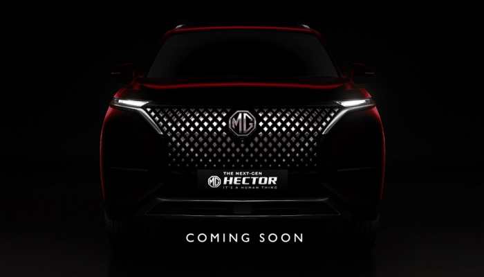 2022 MG Hector Facelift teased with Diamond Mesh Grille, to get India&#039;s-largest 14-inch screen