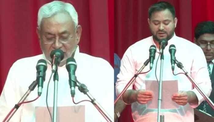 Nitish Kumar takes oath as Bihar CM for 8th time, Tejashwi as his deputy 