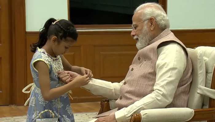 Raksha Bandhan 2022: Daughters of PMO staffers tie ‘rakhi’ on PM Narendra Modi’s hand - WATCH