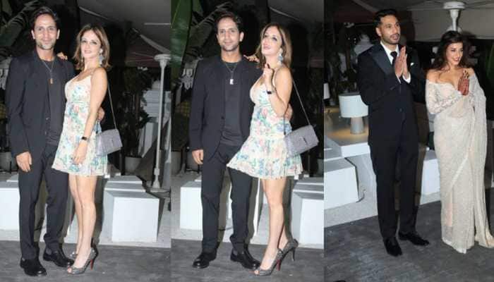 'Hot couple' Sussanne Khan and Arslan Goni hold hands at Arjun Kanungo wedding