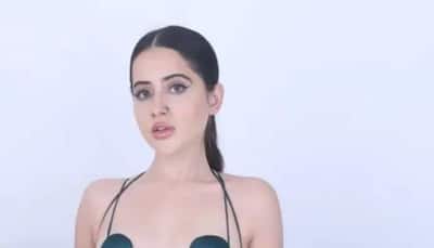 Urfi Javed's latest BOLD video in green wired topless dress goes viral, covers modesty with 'round cloth' - Watch