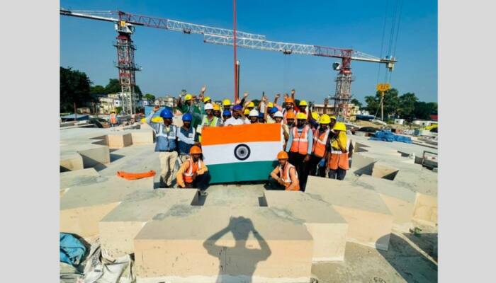 ‘Har Ghar Tiranga’: Ayodhya’s Ram Janmabhoomi temple hoists National Flag