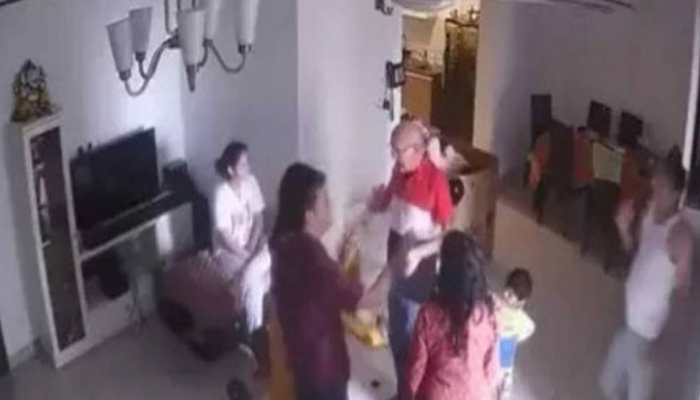 Noida Viral Video: Father-in-law thrashes woman in posh society in front of husband, brother-in-law - SHOCKING VIDEO