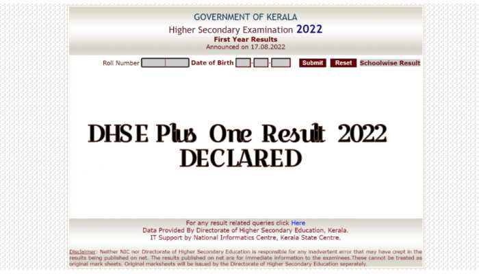 DHSE Kerala Plus One Result 2022 DECLARED at keralaresults.nic.in- Direct link here