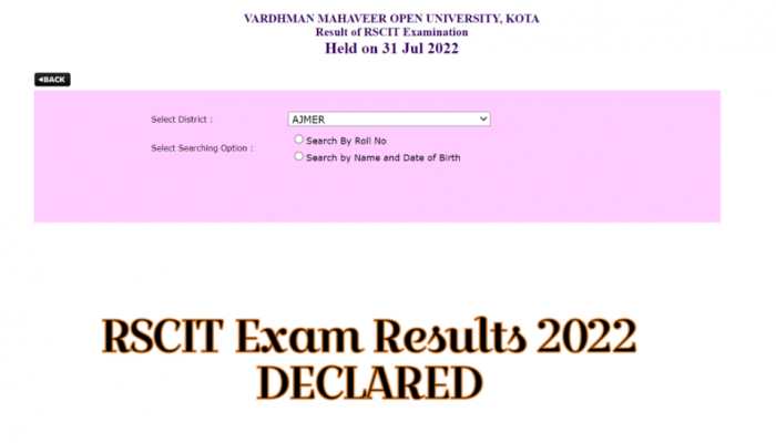 RSCIT Exam Results 2022 DECLARED by VMOU at rkcl.vmou.ac.in: Direct link here