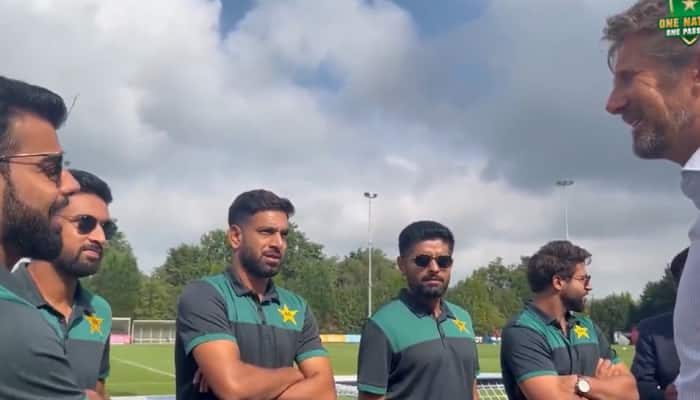 &#039;Babar Azam is Cristiano Messi of cricket&#039;: Shadab Khan introduces Pakistan captain to AFC Ajax players ahead of NED vs PAK 3rd ODI
