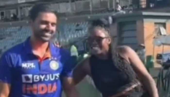 &#039;Can I touch you,&#039; female fan asks Deepak Chahar before clicking photo - Watch