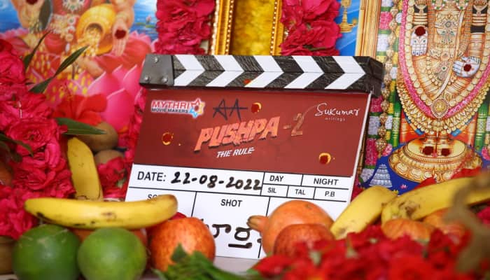 A glimpse of the pooja ceremony of Allu Arjun, Rashmika Mandanna-starrer 'Pushpa-2: The Rule'