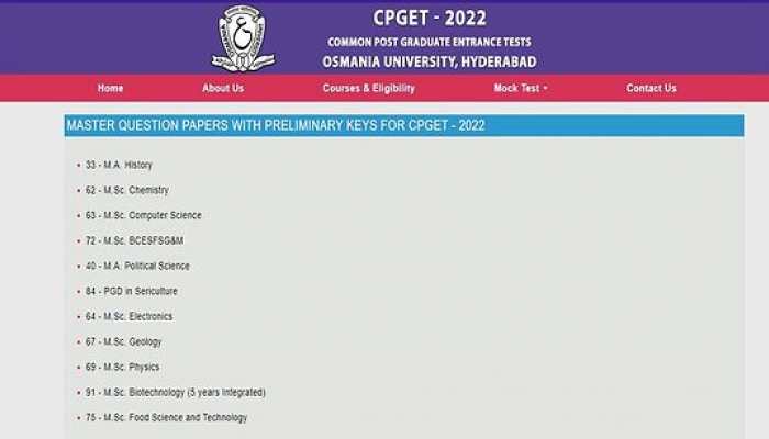 TS CPGET 2022 Answer key RELEASED at cpget.tsche.ac.in- Direct download link here