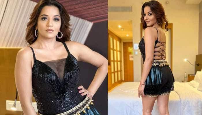 Bhojpuri actress and bong beauty Monalisa heats up Instagram in a see-through black nightwear with a long slit - PICS