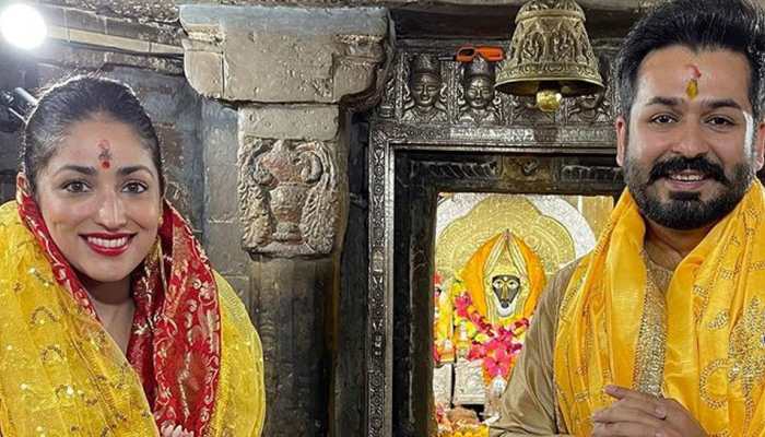 Yami Gautam and Aditya Dhar visit Baglamukhi Mata Mandir, seek ...