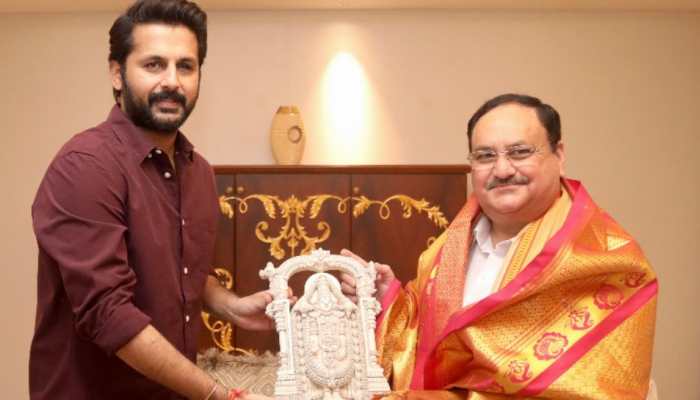 &#039;Bheeshma&#039; star Nithin Kumar Reddy meets BJP president JP Nadda