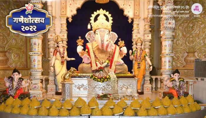 Shreemant Dagdusheth Halwai Ganpati 2022 pratham darshan LIVE: Devotees throng Pune temple to seek Bappa&#039;s blessings on Ganesh Chaturthi!