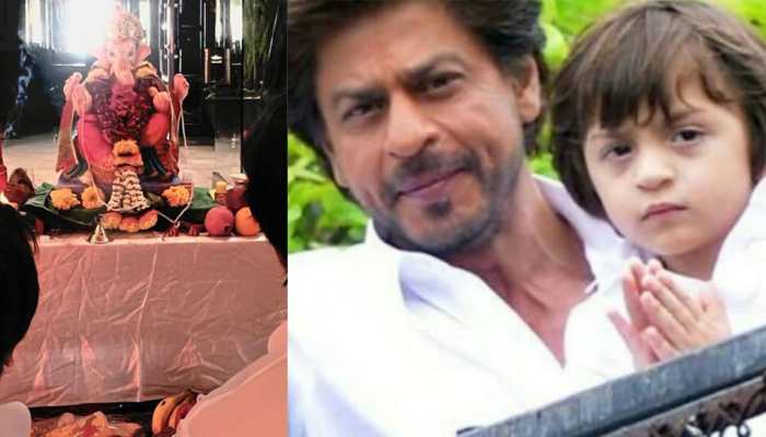 Shah Rukh Khan brings home Bappa on Ganesh Chaturthi, shares FIRST glimpse with son AbRam - Pic inside