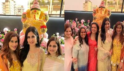 Katrina Kaif poses with Salman Khan's sisters in unseen pic from Arpita's Ganesh Chaturthi celebrations!