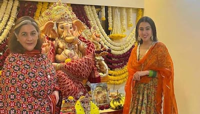 Sara Ali Khan, mommy Amrita Singh's beautiful Ganpati darshan at home, see pics!
