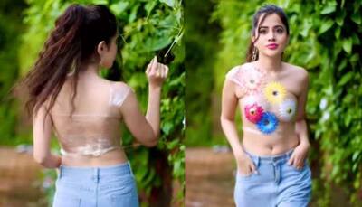 Urfi Javed wraps transparent plastic sheet as top in new video- WATCH