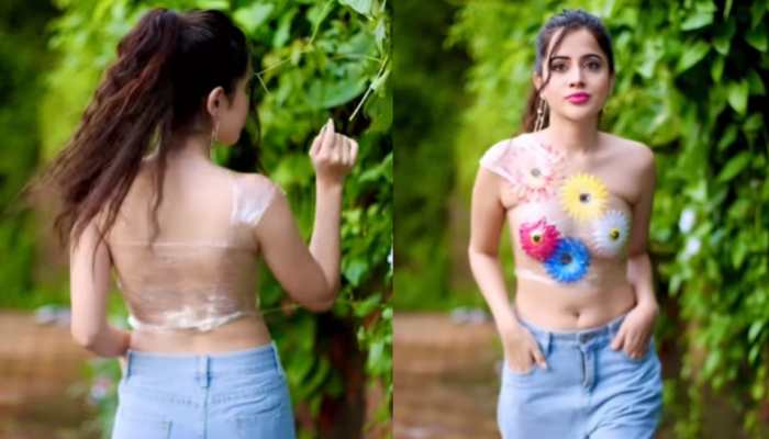 Urfi Javed wraps transparent plastic sheet as top in new video- WATCH