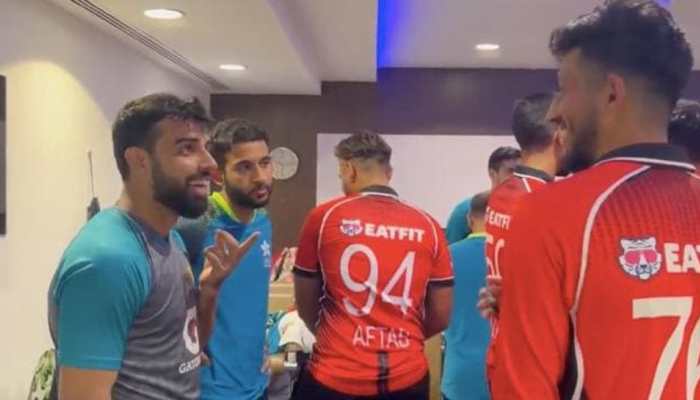 WATCH: Babar Azam and more Pakistan stars visit Hong Kong dressing room post match