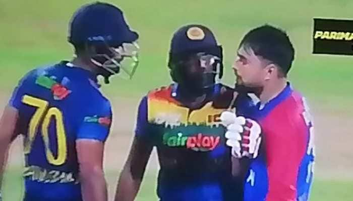 WATCH: Rashid Khan and Danushka Gunathilaka&#039;s HEATED clash during Sri Lanka vs Afghanistan