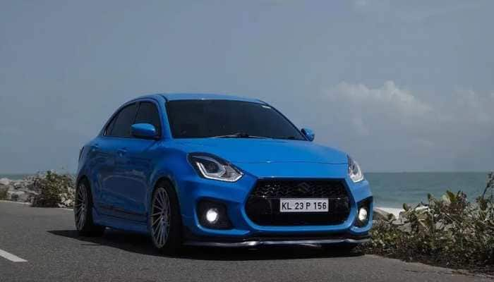 THIS Blue coloured Maruti Suzuki Dzire modified with 17 inch alloys looks beautiful