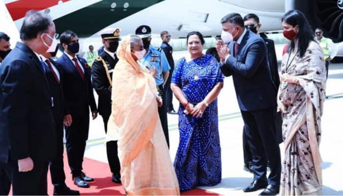 Bangladesh PM Sheikh Hasina arrives in Delhi for a four-day state visit to India