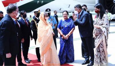 Bangladesh PM Sheikh Hasina arrives in Delhi for a four-day state visit to India