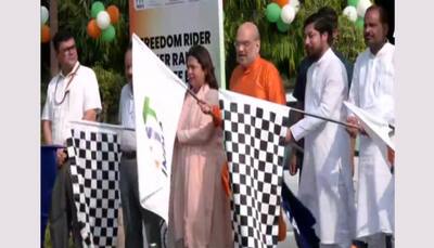 Amit Shah flags off 18,000 km long Freedom Biker Rally from Delhi