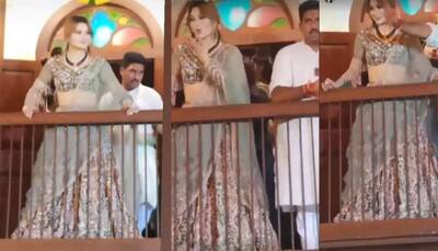 Urvashi Rautela visits Shrimant Bhausaheb Rangari Ganpati Temple in Pune, waves at crowd taking cricketer Rishabh Pant's name - Watch