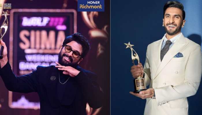 Ranveer Singh dances to &#039;Srivalli&#039; and recites &#039;Pushpa&#039;s&#039; iconic dialogue at SIIMA 2022-Watch