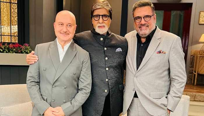 Anupam Kher drops electrifying PICS with &#039;Uunchai&#039; co-stars Amitabh Bachchan, Boman Irani