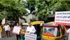 protest outside kejriwal's house