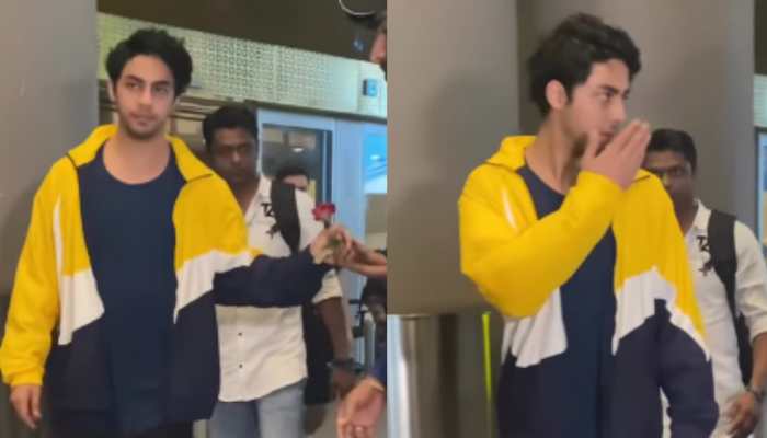 Aryan Khan takes a rose from fan, greets with &#039;salaam&#039;- WATCH