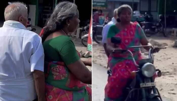 Internet showers love on Elderly woman riding moped with husband, but misses on SAFETY aspect