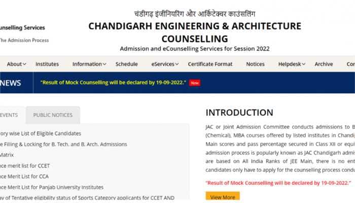 JAC Chandigarh 2022 Mock Counselling Result likely to be RELEASED TODAY at jacchd.admissions.nic.in- Check date, time and other details here