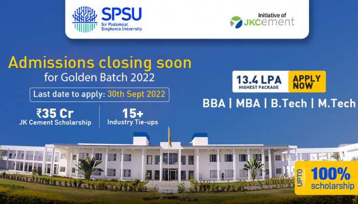 JK Cements SPSU Udaipur launches Golden Batch 2022 in collaboration with 15+ leading corporates; admission window closes on 30th September 2022 India News Zee News