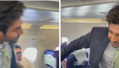 Actor Kartik Aaryan travels in IndiGo flight's ECONOMY class, surprise passengers: WATCH Video