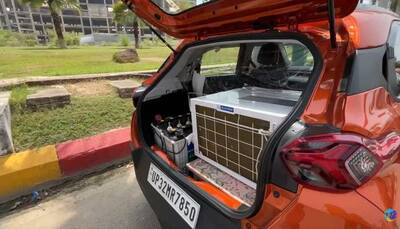 Window AC in a car! Tata Punch SUV modified with AC in the boot, works flawlessly