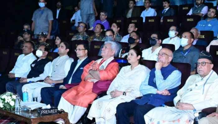 LG Manoj Sinha inaugurates Kashmir&#039;s 1st multiplex after 32 years; Essel group chairman Dr Subhash Chandra attends event 