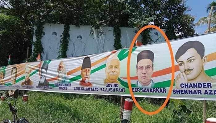 Veer Savarkar&#039;s photo among freedom fighters in &#039;Bharat Jodo Yatra&#039; poster; Congress calls it &#039;printing mistake&#039;